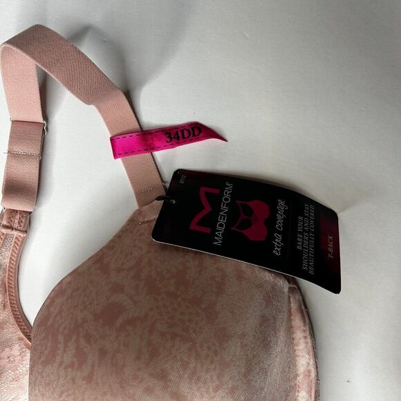 New Maidenform Pink T Back Lined extra coverage Bra 34DD - Picture 4 of 8